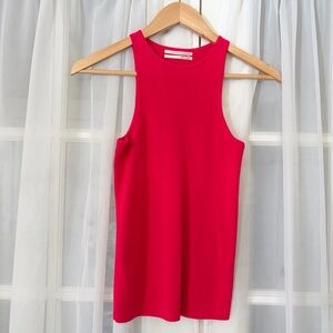 ANTHROPOLOGIE Ribbed Racerback Tank Top Hot Pink Size XS